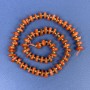 Linsenperlen aus rotem Jaspis 9–11×4 mm ± mit Seedperlen 3 mm ± auf Schnur, Länge ca. 41 cm