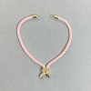 Textil-Armbandbasis, Durchmesser ca. 5,5 mm (±), rosa Farbton mit goldfarbener Metall-Einlage, Durchmesser ca. 8 mm (±), Länge ca. 10,5 cm (±)