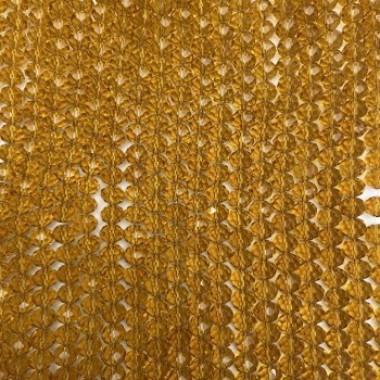 Perlen aus tschechischem Kristall auf Faden, bernsteinfarbene transparente facettierte Rondellen, Durchmesser 8×6 mm, Länge 40–41 cm +