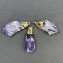 Anhänger aus unbehandeltem Amethyst, 37×15 mm ± goldfarbenes Metall