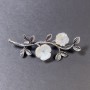 Brosche-Anhänger „Perlmuttblume“ aus silberfarbenem Metall 52×20 mm+