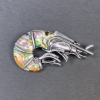 Broschenanhänger Haliotis-Krabbe, silberfarbenes Metall, 52 × 27 mm+