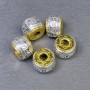 Perleinsatz aus Metall, silberfarbig und goldfarbig, Durchmesser 8×11,5 mm, Lochdurchmesser ca. 4 mm, Preis pro Stück