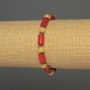 Armband Korallen-Zylinderperlen, Durchmesser ca. 12×6 mm, Citrin-Kügelchen 6 mm, Länge ca. 18 cm, Stretch