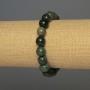 Armband aus grünem Jaspis, glatte Kugeln, Durchmesser ca. 12 mm, Länge ca. 18 cm, Stretcharmband