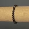 Bronzit-Armband, glatte Kugeln, Durchmesser ca. 6 mm, Länge ca. 18 cm, Stretch