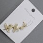 Ohrclip Kaf aus goldfarbenem Metall, 14 × 38 mm ±, mit weißen Strasssteinen