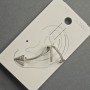 Ohrclip aus silbernem Metall, 15 × 35 mm ± weiße Strasssteine