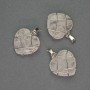 Anhänger Herz Bergkristall in silbernem Geflecht, Durchmesser 21×21 mm +-, Länge 27 mm+-