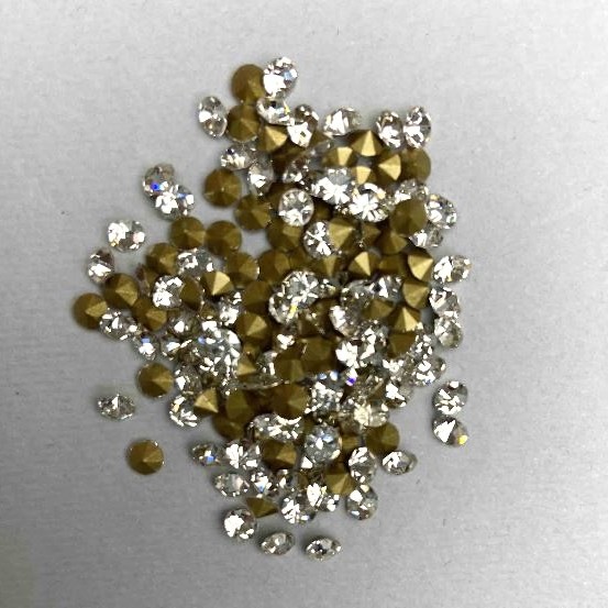 Strasssteine, Farbe Weiß, Durchmesser 3,2 mm (±), Verpackung 4 g (±)