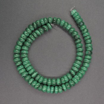 Malachit Rondell-Perlen, Durchmesser ca. 8×3 mm, Länge ca. 41 cm