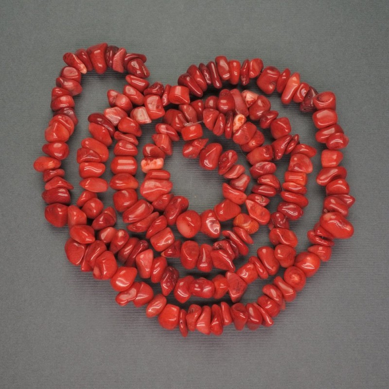 Natürliche rote Korallenperlen, Korallenstücke, Durchmesser 8–10 mm, Länge ca. 80 cm