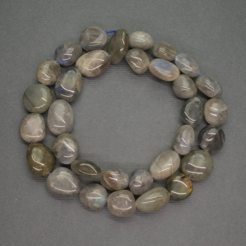 Labradorit-Perlen, facettierte Perlen, Durchmesser 11 × 14 mm ±, Länge ca. 39 cm