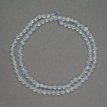 Topas-Naturperlen, facettierte Münzperlen, Durchmesser ca. 4 × 3 mm, Länge ca. 40 cm