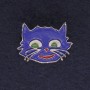 Brosche Katze blau emailliert silberfarbenes Metall 27×22 mm+
