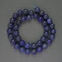 Lapislazuli-Perlen, glatte Kugeln, Durchmesser ca. 10 mm ±, auf Schnur, Länge ca. 38 cm+