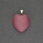 Herz-Anhänger Rosa Katzenauge, 20 × 20 × 25 mm ± silberfarbenes Metall