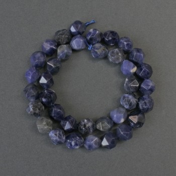 Sodalit-Facettenperlen, Durchmesser 10×8 mm, Länge ca. 36 cm, auf einer Schnur