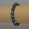 Schwarzes Feuerachat-Armband, facettierte Kugeln, Durchmesser ca. 9,5 mm, Länge ca. 18 cm, Elastikarmband
