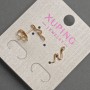 Ohrstecker Schlange mit grünen Strasssteinen, Xuping, 13 mm ±, 18K Vergoldung