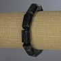 Armband Turmalin Schörl, facettierte Zylinderperlen, ca. 15 × 11 mm, Länge ca. 18 cm, Stretcharmband