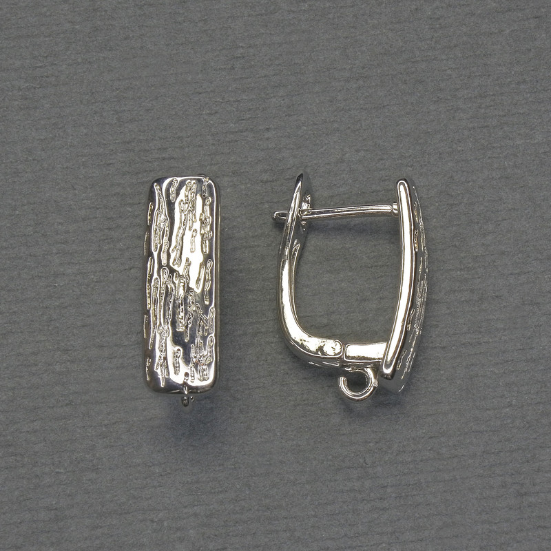 Ohrhaken aus silberfarbenem Metall 18×6 mm – Paar
