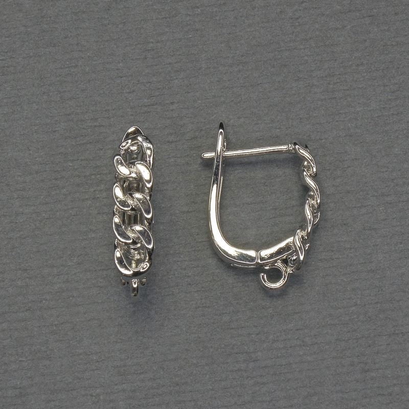 Ohrhaken aus silberfarbenem Metall 18×4 mm – Paar