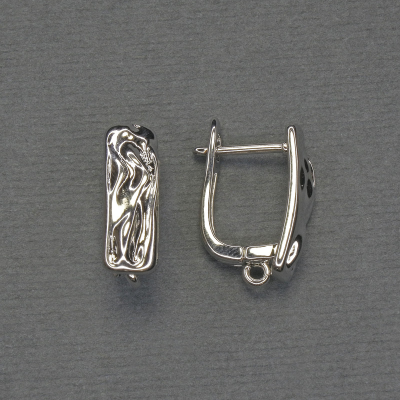 Ohrhaken für Ohrringe silberfarbenes Metall 17×6 mm – Paar