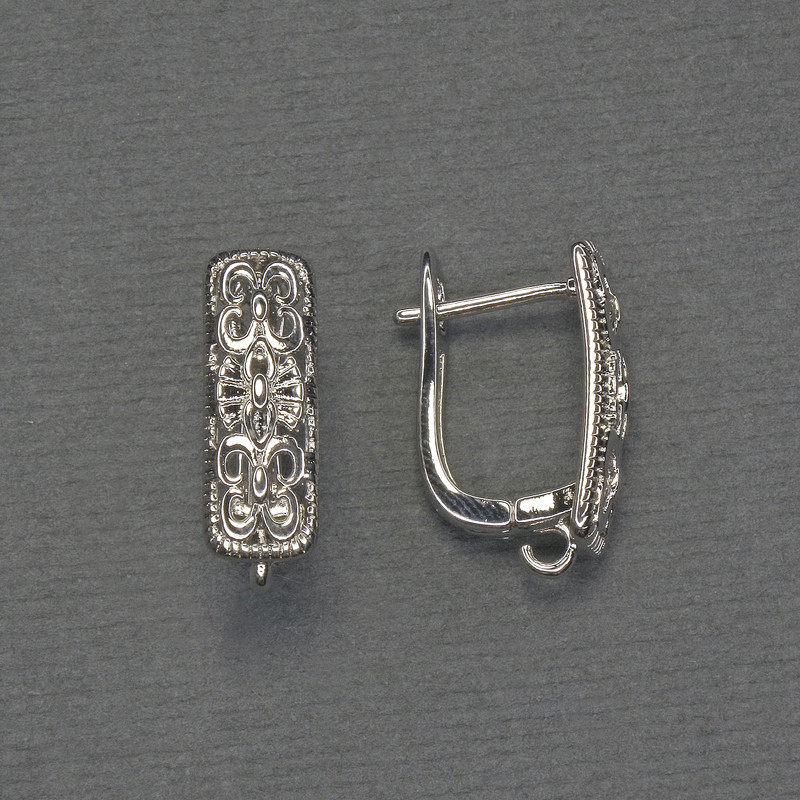 Ohrhaken für Ohrringe aus silberfarbenem Metall 17×6 mm – Paar