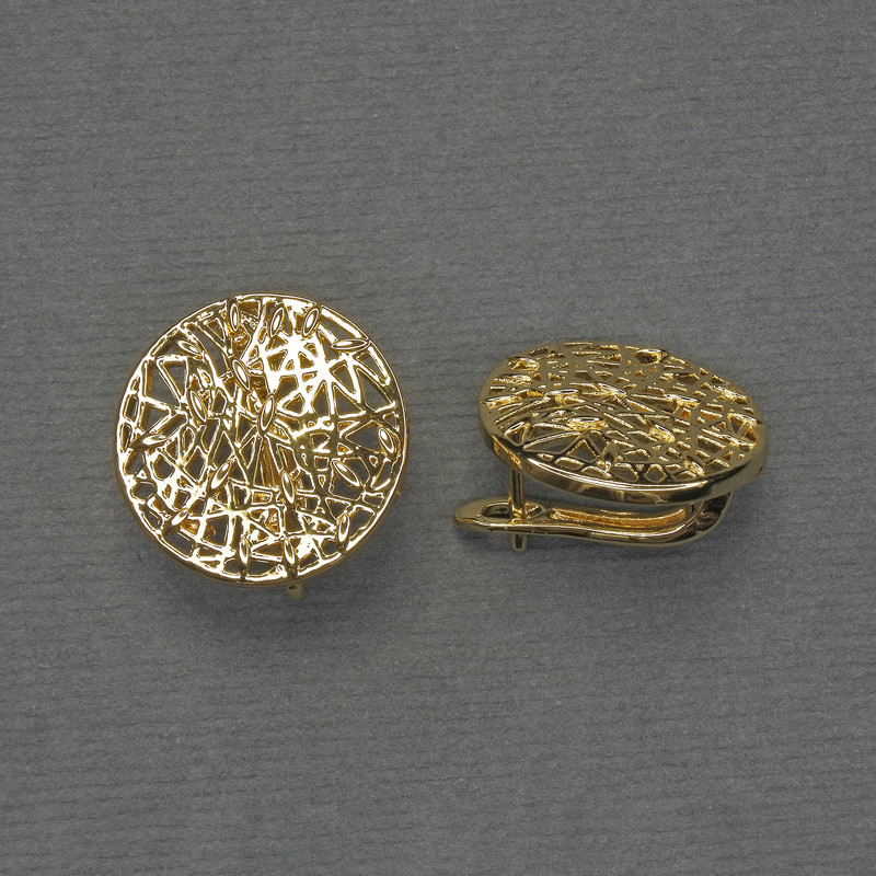 Ohrhaken aus goldfarbenem Metall, Durchmesser 18 mm – Paar