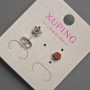 Ohrstecker Kugeln Xuping mit rotem Kristall, Durchmesser ca. 5 mm, Rhodiobeschichtung