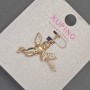 Xuping Cupido-Anhänger mit weißen Strasssteinen, Durchmesser ca. 24 mm, Länge ca. 27 mm, Vergoldung 18K