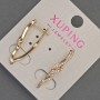 Xuping Ohrringe mit weißen Strasssteinen, Durchmesser ca. 4 mm, Länge ca. 27 mm, 18K-Vergoldung