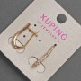 Xuping Ohrringe mit weißen Strasssteinen, Durchmesser ca. 2 mm, Länge ca. 20 mm, 18K-Vergoldung