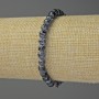 Armband aus schwarzem feurigen Achat, facettierte Kugeln, Durchmesser ca. 6 mm, Länge ca. 18 cm, elastisch