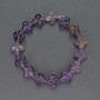 Amethyst-Perlen aus Naturstein in Kleeblattform, Durchmesser ca. 13×13 mm, Länge ca. 19 cm