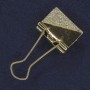 Brosche mit Klemmverschluss, weiße Strasssteine, goldfarbenes Metall, 21 × 46 mm