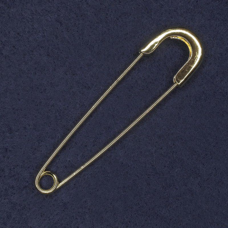 Brosche-Stecknadel 20×77 mm+- goldfarbenes Metall