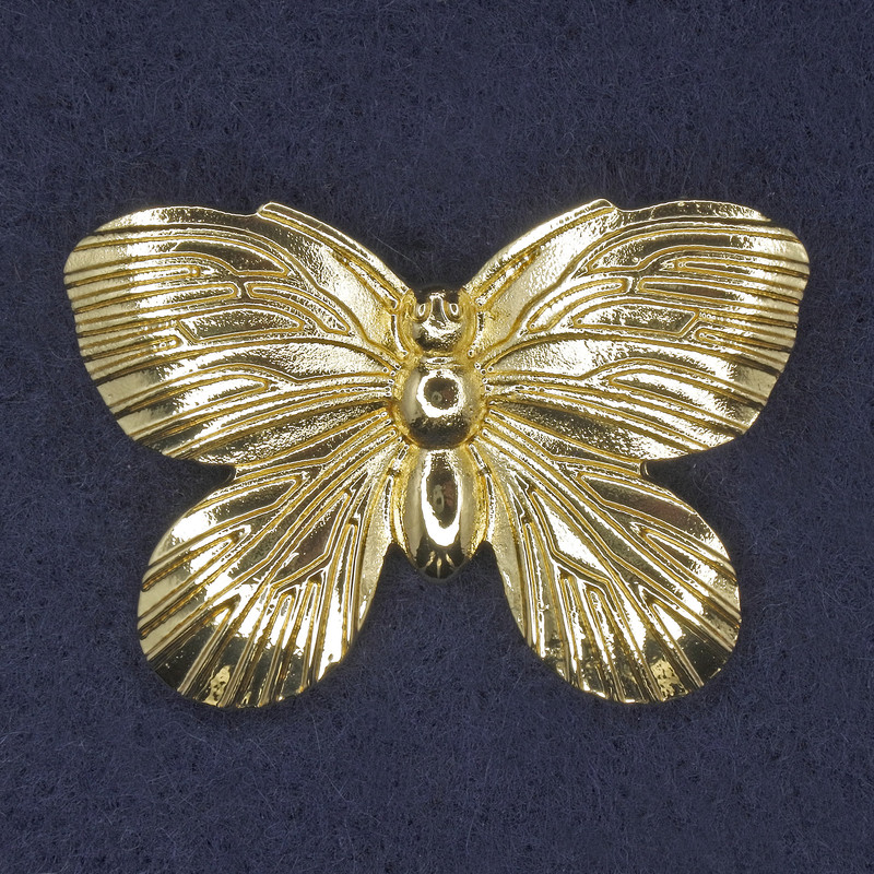 Brosche Schmetterling aus goldfarbenem Metall 42×30 mm+