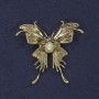 Brosche Schmetterling rosa Kristall Perle goldfarbenes Metall 40×44 mm+