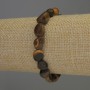 Armband aus Tigerauge, Trommelperlen, Ø 10–12×9 mm, Länge 18 cm Stretch