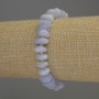 Armband aus blauem Achat, facettiert, Maßen ca. 11 × 4 mm, kleinere Seed-Beads ca. 3 mm, Länge 18 cm, Stretch-Armband