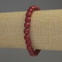 Korallenarmband mit facettierten Kugeln, Durchmesser ca. 8 mm, Länge ca. 18 cm, Stretcharmband
