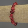 Korallenarmband, facettierte Korallenperlen, Durchmesser 7–10×9 mm, Länge 18 cm, Stretcharmband