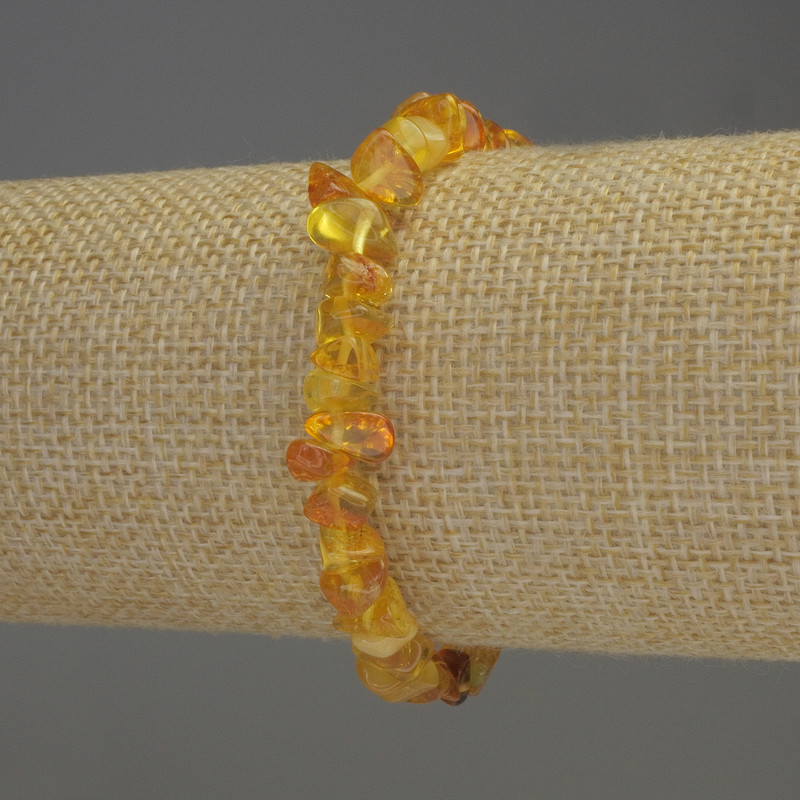 Armband Bernstein-Krümel, Stretch, 18 cm ±