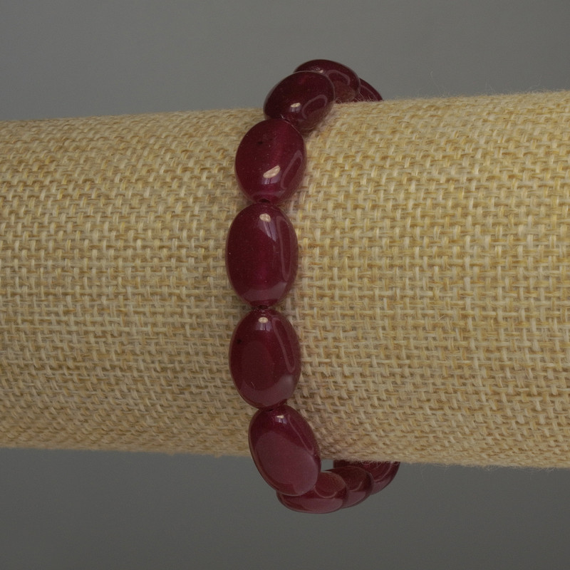 Turmalin-Armband, oval, Durchmesser ca. 14×10 mm, Länge 18 cm, elastisch