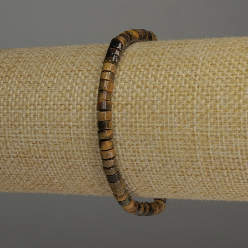 Armband aus Tigerauge Rondell, Durchmesser ca. 4,5×3 mm, Länge 18 cm Stretch