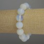 Mondstein-Armband mit glatten Kugeln, Durchmesser 14 mm, Länge 18 cm, elastisch