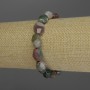 Jaspis-Armband, facettierte Steine, Durchmesser ca. 14×9 mm, Länge 18 cm, Stretch-Armband