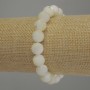 Perlmutt-Armband, glatte Kugeln, Durchmesser ca. 10 mm, Länge 18 cm, Stretch